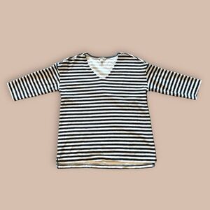 LL BEAN Blue&White Striped Cotton Top